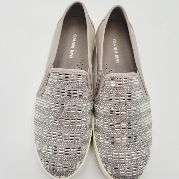 Gianni Bini Luxine Jeweled Beige Slip-One Sneaker Size 9 M - Picture 7 of 13